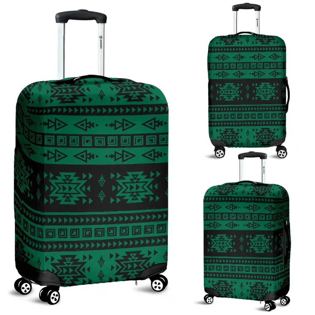 Mexico Aztec Pattern Green 05 Luggage Cover