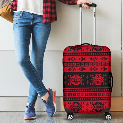 Mexico Aztec Pattern Red 05 Luggage Cover
