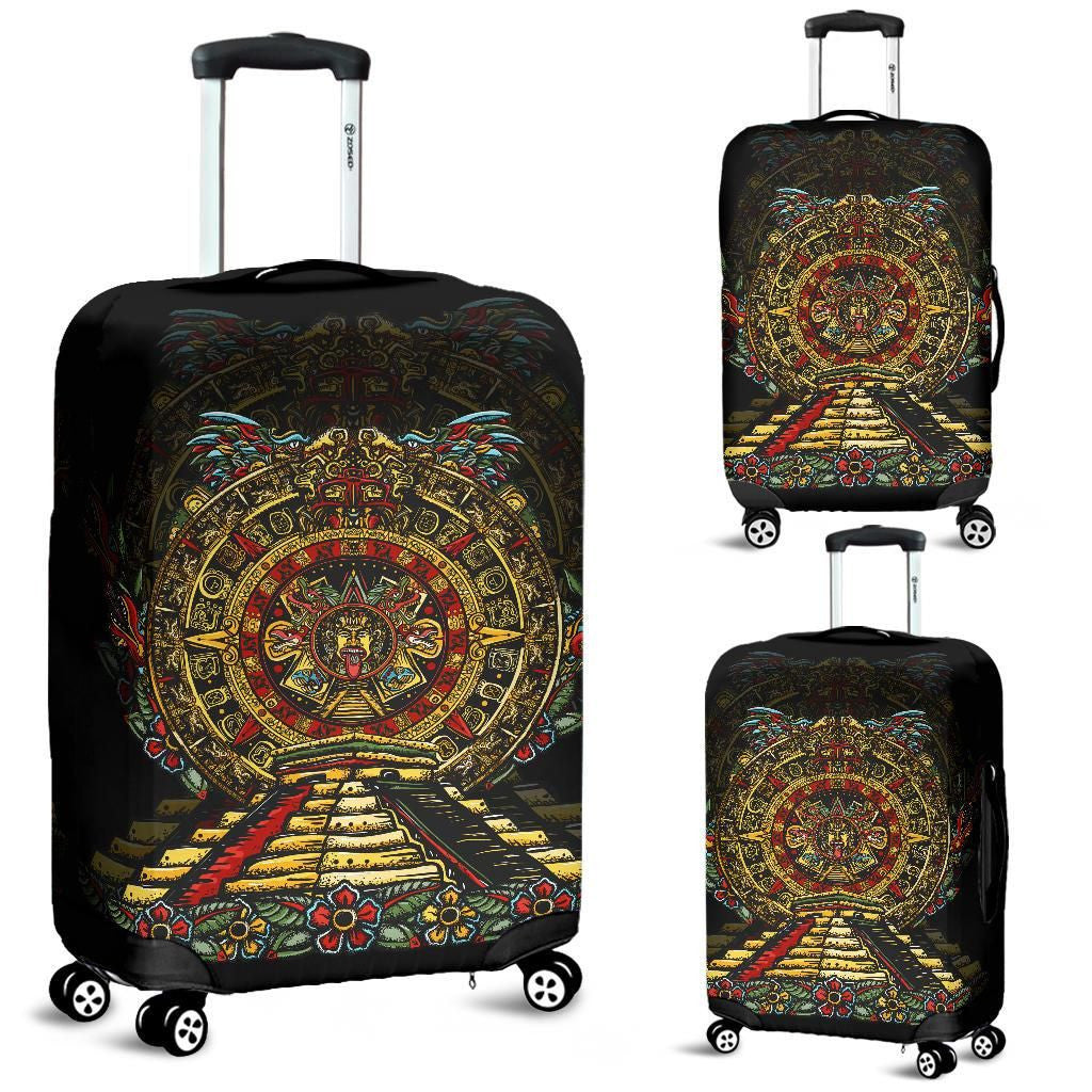Mexico Luggage Covers Aztec Sun Stone Tattoo