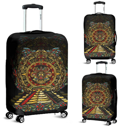 Mexico Luggage Covers Aztec Sun Stone Tattoo