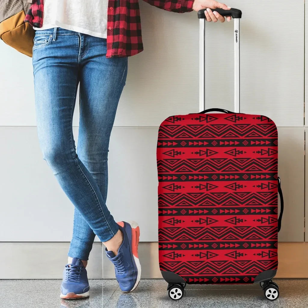 Mexico Aztec Pattern Red 03 Luggage Cover