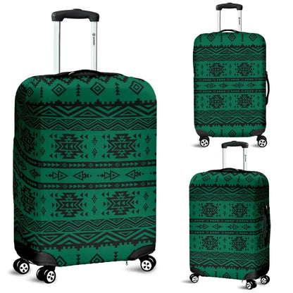 Mexico Aztec Pattern Green 04 Luggage Cover