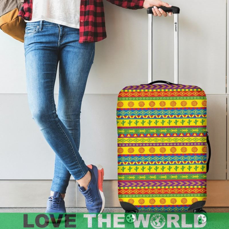 Mexico Aztec Pattern 08 Luggage Cover Sd1