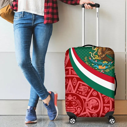 Mexico Luggage Covers Mexico Coat Of Arms With Aztec Patterns