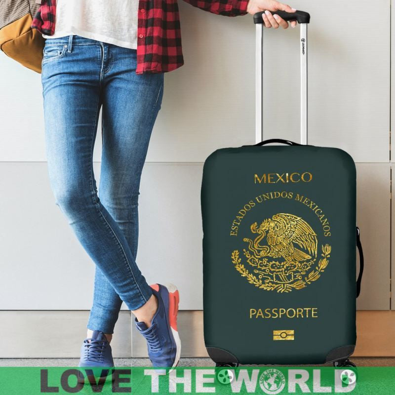 Mexico Passport Gold Luggage Cover Bn04