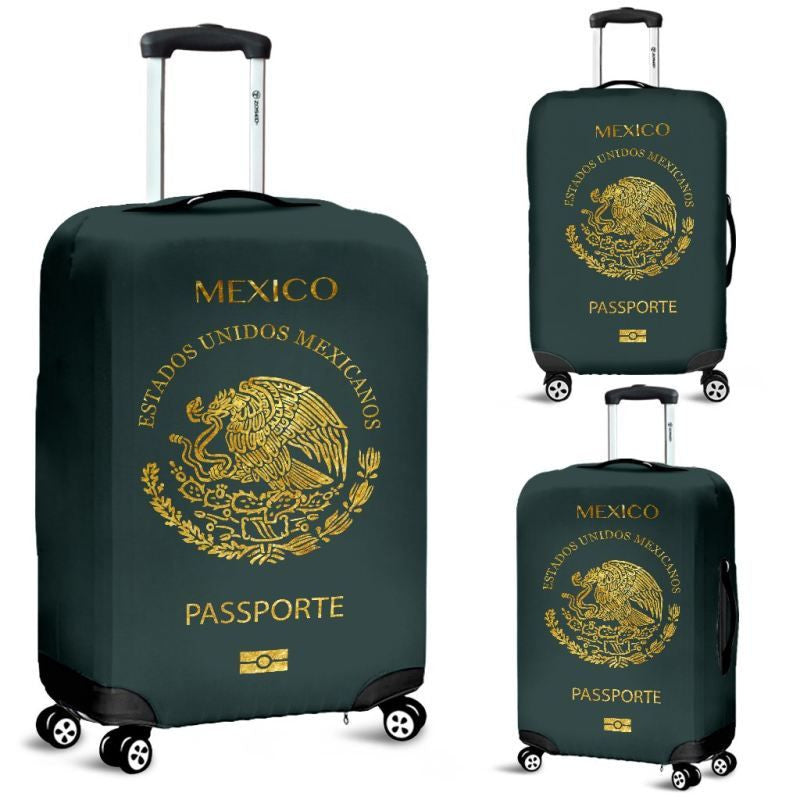 Mexico Passport Gold Luggage Cover Bn04