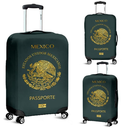 Mexico Passport Gold Luggage Cover Bn04