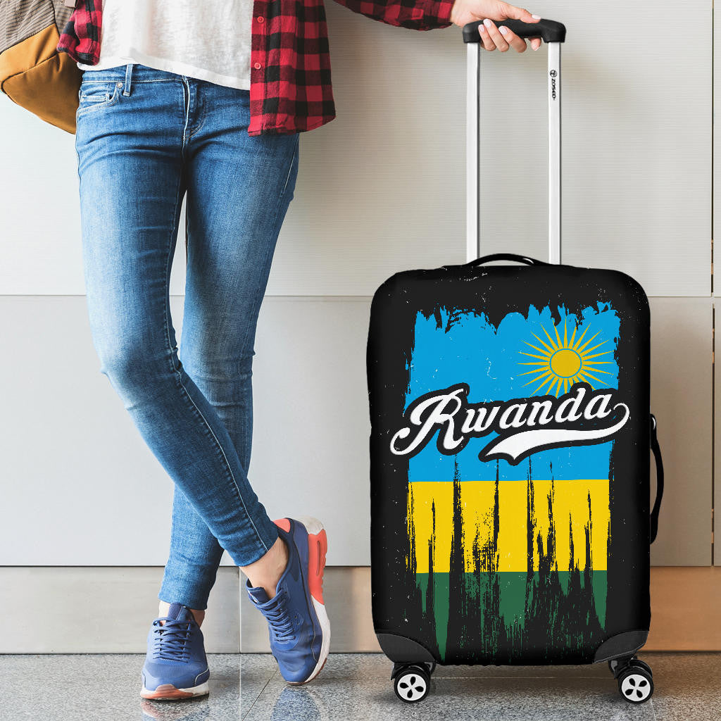 Rwanda Grunge Flag Luggage Cover