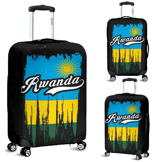 Rwanda Grunge Flag Luggage Cover