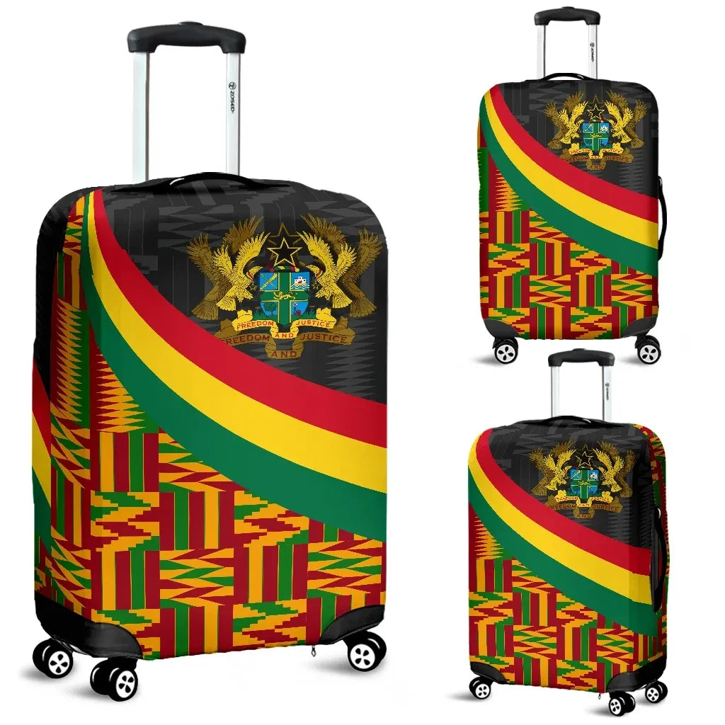 Ghana Luggage Covers Ghana Coat Of Arms and Kente Patterns