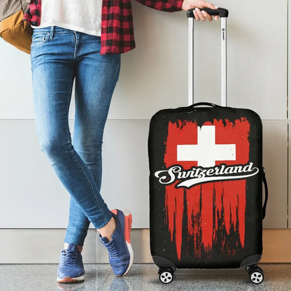 Switzerland Vintage Flag Luggage Cover