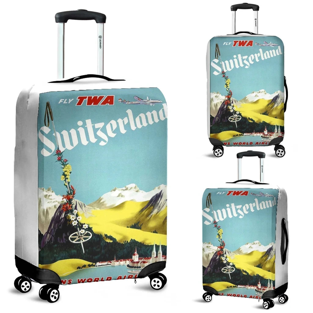 Switzerland Poster Luggage Cover Trans World Airlines
