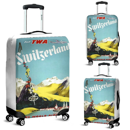 Switzerland Poster Luggage Cover Trans World Airlines