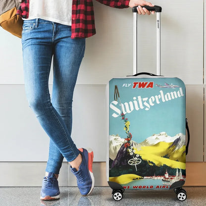 Switzerland Poster Luggage Cover Trans World Airlines
