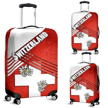 Switzerland Luggage Cover Coat of Arms with Edelweiss