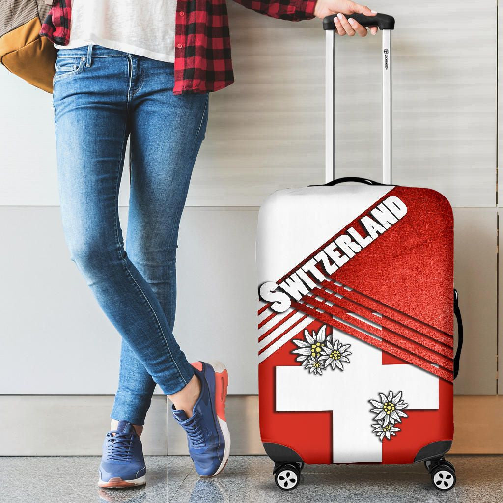 Switzerland Luggage Cover Coat of Arms with Edelweiss