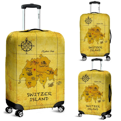 Switzerland Luggage Cover Treasure Map