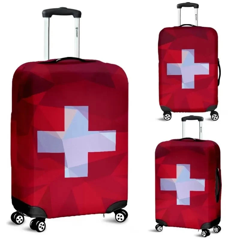 Switzerland Map Diamond Style Luggage Cover