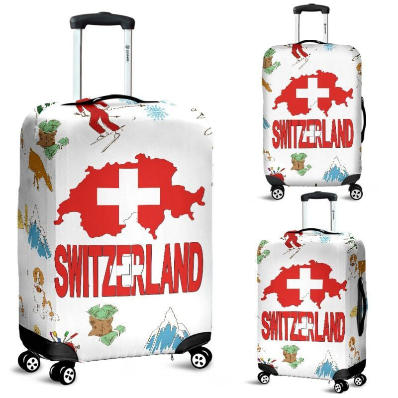 Switzerland With Map Luggage Covers Ha8