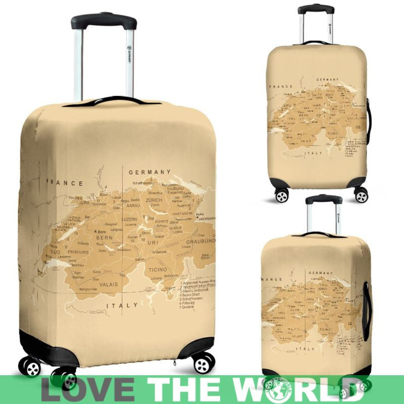 Switzerland Map Luggage Cover 03