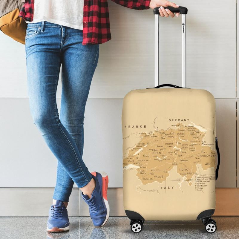 Switzerland Map Luggage Cover 03