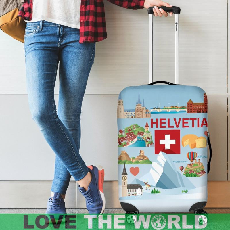 Switzerland Helvetia Luggage Cover