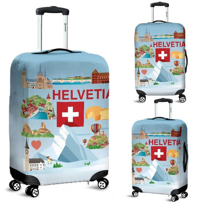 Switzerland Helvetia Luggage Cover