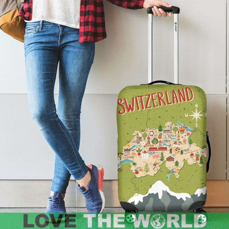 Switzerland Map Luggage Covers
