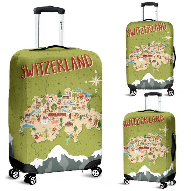 Switzerland Map Luggage Covers