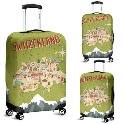 Switzerland Map Luggage Covers