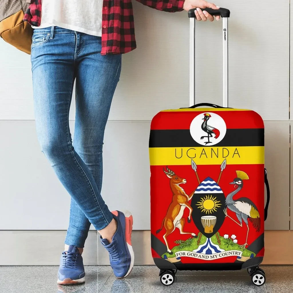 Uganda Pride Luggage Covers Uganda Flag with Grey Crowned Crane