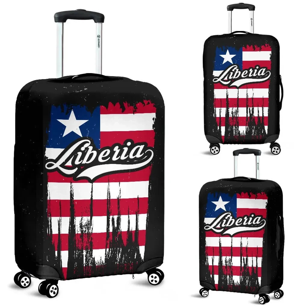 Liberia Grunge Flag Luggage Cover