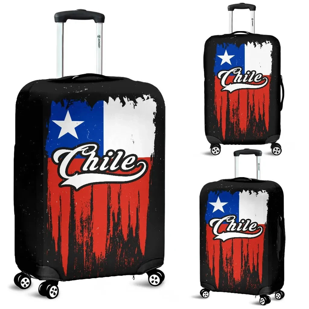 Chile Grunge Flag Luggage Cover