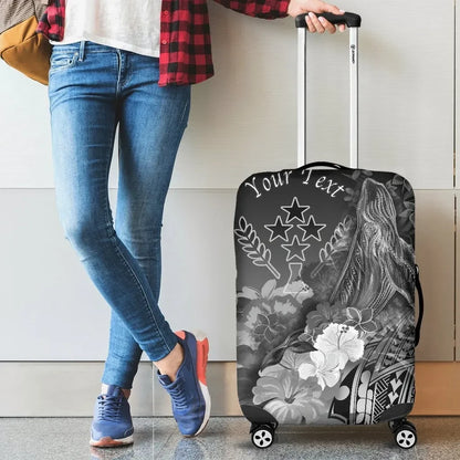 Kosrae Custom Personalised Luggage Covers Humpback Whale with Tropical Flowers White