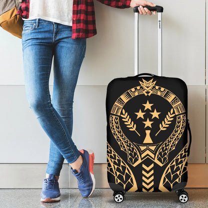 Kosrae Luggage Cover Micronesian Tribal Gold Bn04