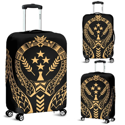 Kosrae Luggage Cover Micronesian Tribal Gold Bn04