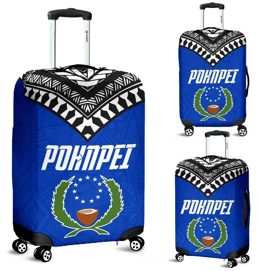 Pohnpei Flag Luggage Covers Micronesian Pattern
