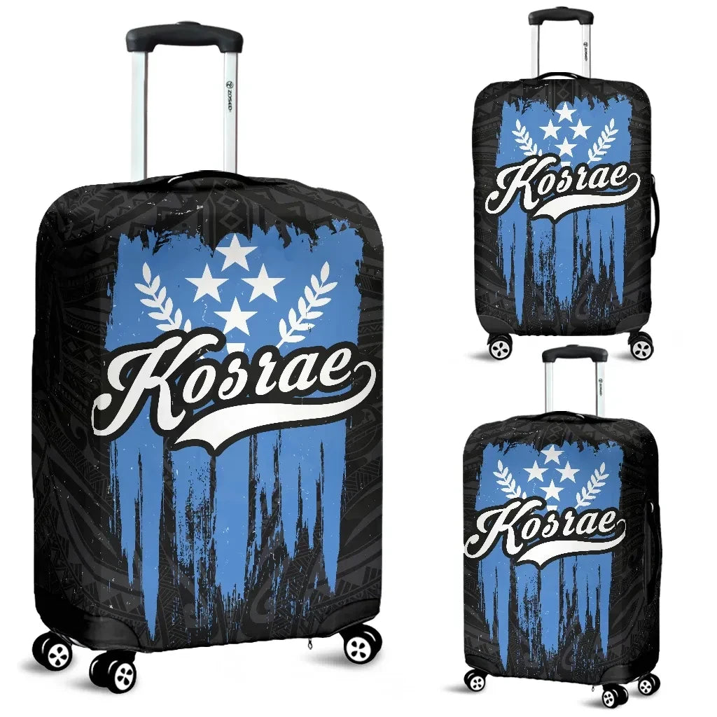 Kosrae Grunge Flag Luggage Cover