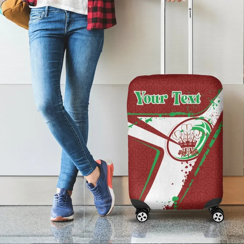 Custom Text Wales Rugby Personalised Luggage Covers Wales Rugby