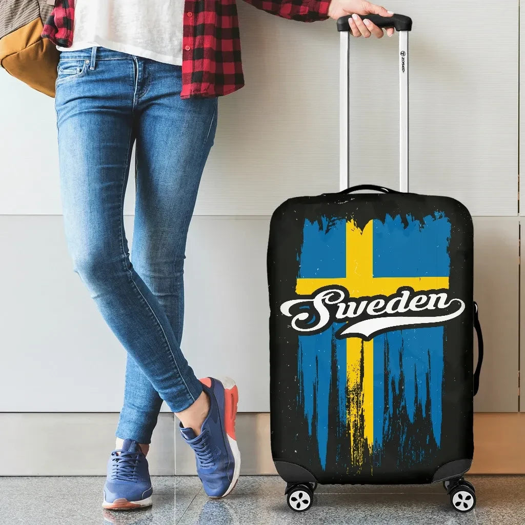 Sweden Vintage Flag Luggage Cover