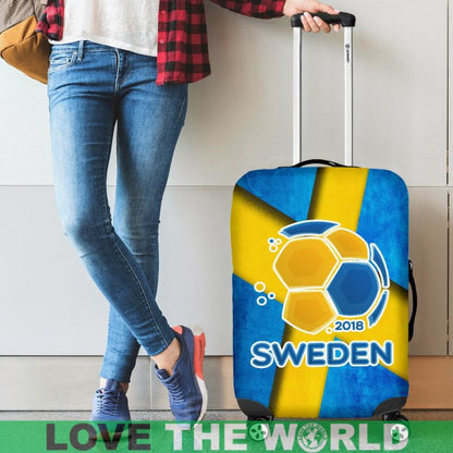 Sweden Flag Football Luggage Covers Bn01