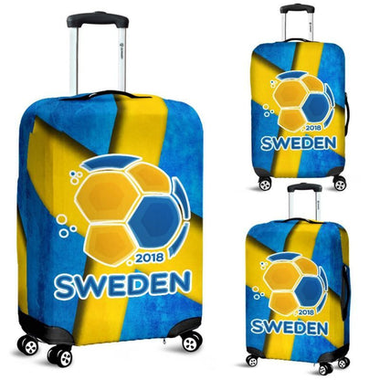 Sweden Flag Football Luggage Covers Bn01