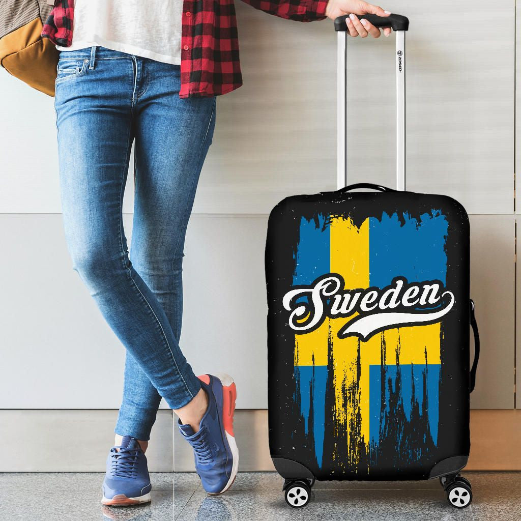 Sweden Grunge Flag Luggage Cover