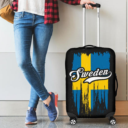 Sweden Grunge Flag Luggage Cover