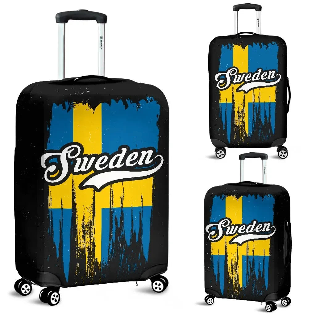 Sweden Grunge Flag Luggage Cover