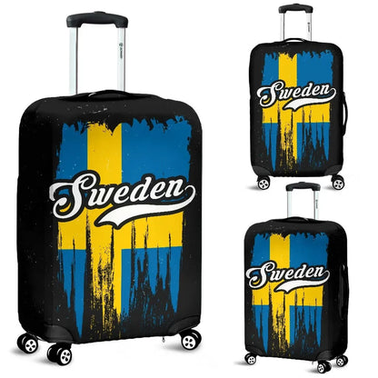 Sweden Grunge Flag Luggage Cover
