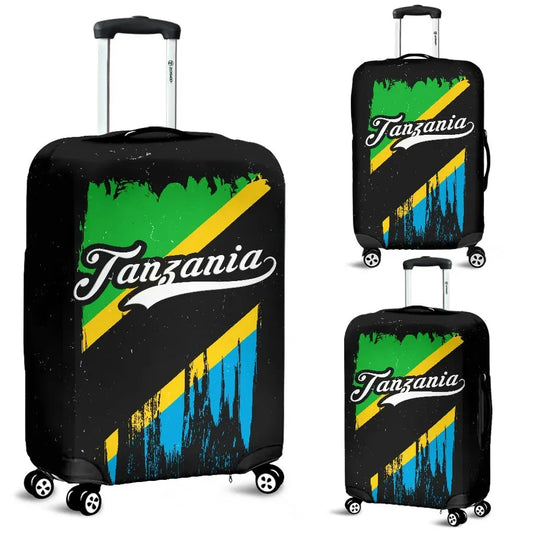 Tanzania Grunge Flag Luggage Cover