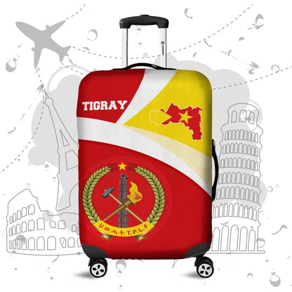 Tigray Luggage Covers, Tigray Flag Maps Red