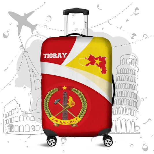 Tigray Luggage Covers, Tigray Flag Maps Red