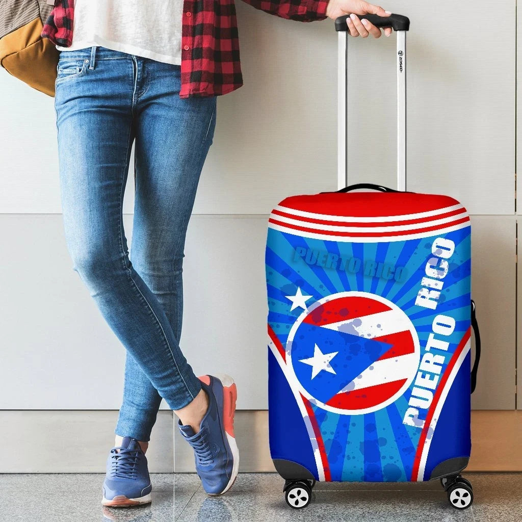 Puerto Rico Luggage Covers Circle Stripes Flag Version